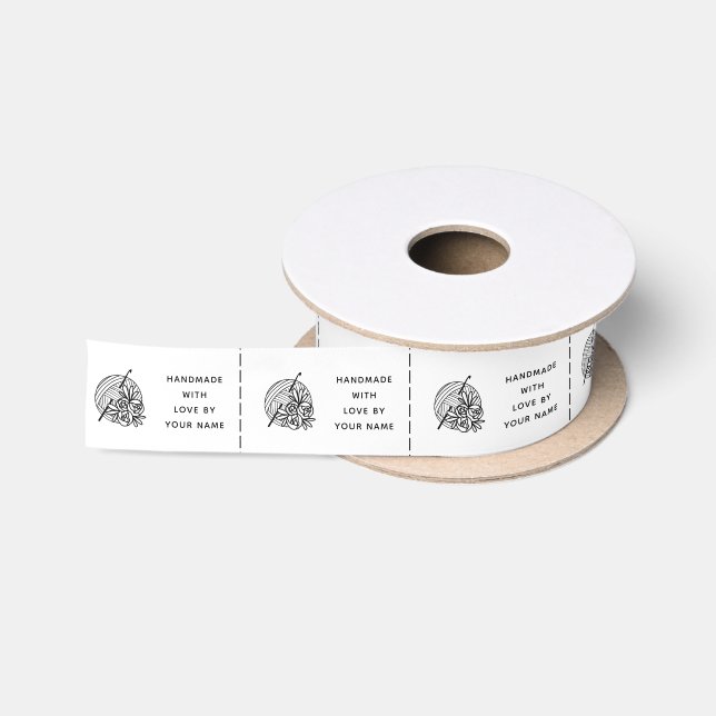 Crochet Handmade Custom Business Clothing Labels Satin Ribbon (Spool)