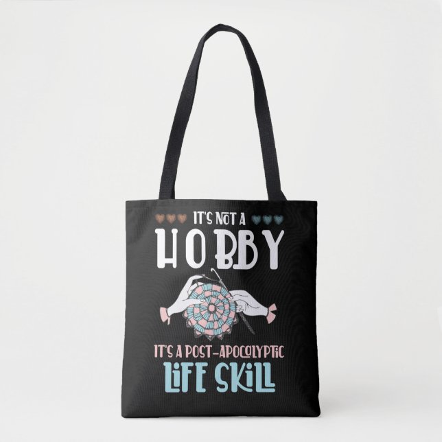 Crochet Hobby Crafting Yarn Lover Tote Bag (Front)