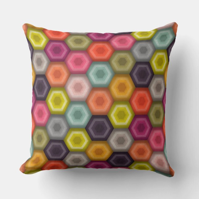 crochet honeycomb throw pillow (Front)