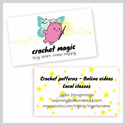 Customizable knitting fairy cute monster flying ball of yarn... business card template