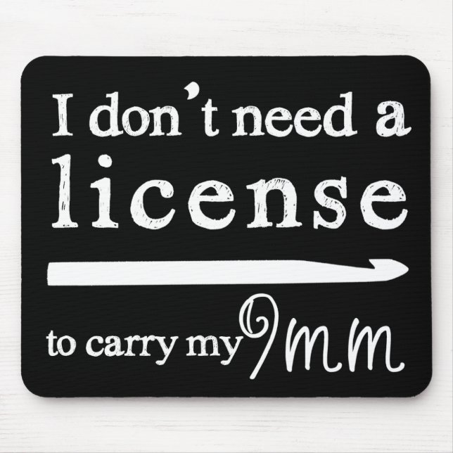 Crochet Hook License Crafts Dark Mouse Pad (Front)