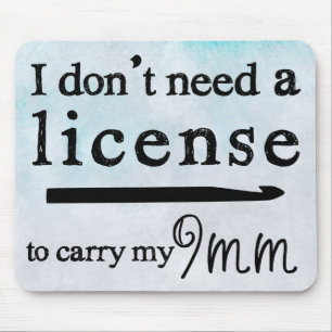 Crochet Hook License Crafts Mouse Pad