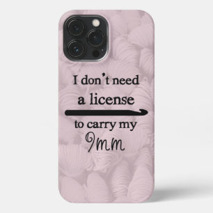 Crochet Hook License Crafts Typography iPhone Case