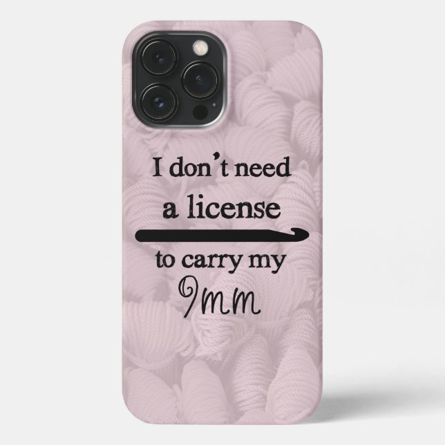 Crochet Hook License Crafts Typography iPhone Case (Back)