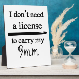 Crochet Hook License Custom Color Light Plaque