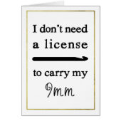Crochet Hook License Faux Gold Border Crafts (Front)