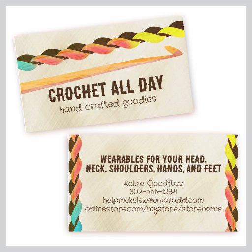 Customizable crochet crafting fashion toys business card, Cr...