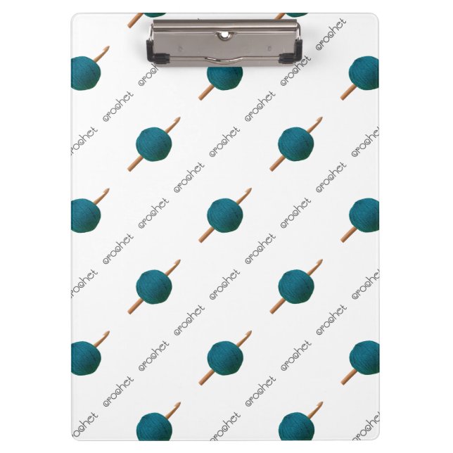 Crochet Hook & Yarn {Any Color} Clipboard (Front)