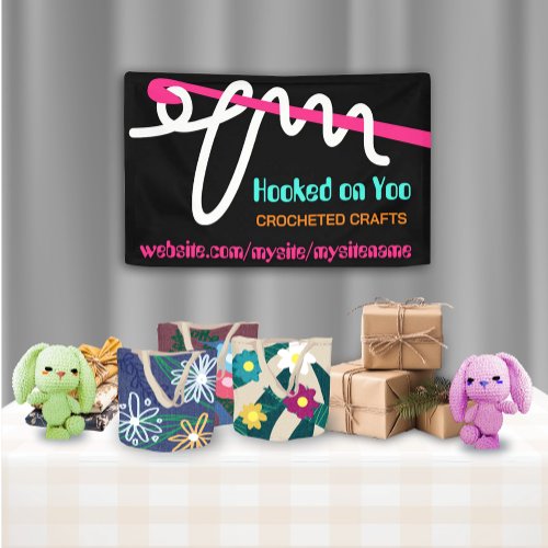 Crochet hook yarn stitch craft show display banner
