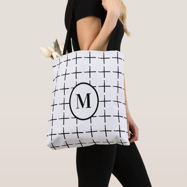 Crochet Hooks Crafts Monogram Tote Bag (Close Up)