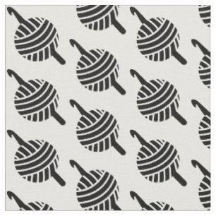 Crochet Hooks + Yarn Ball Crafts Fabric