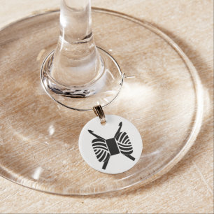 Crochet Hooks & Yarn Skein Crafts Wine Glass Charm