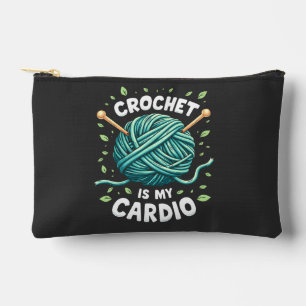 Crochet is my cardio Sewing yarn Fitness Accessory Pouch