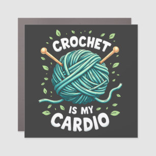 Crochet is my cardio Sewing yarn Fitness Car Magnet