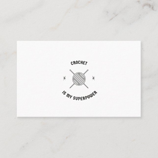 Crochet is my superpower business card (Front)