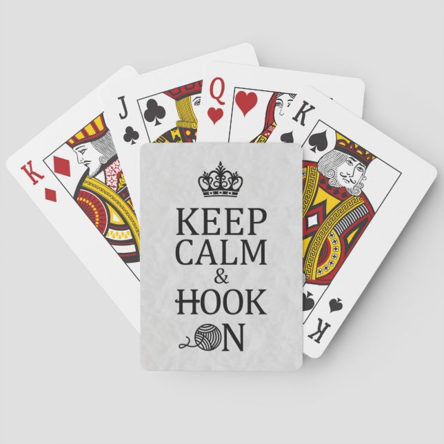 Crochet • Keep Calm Hook On Crafts Light Poker Cards (Back)