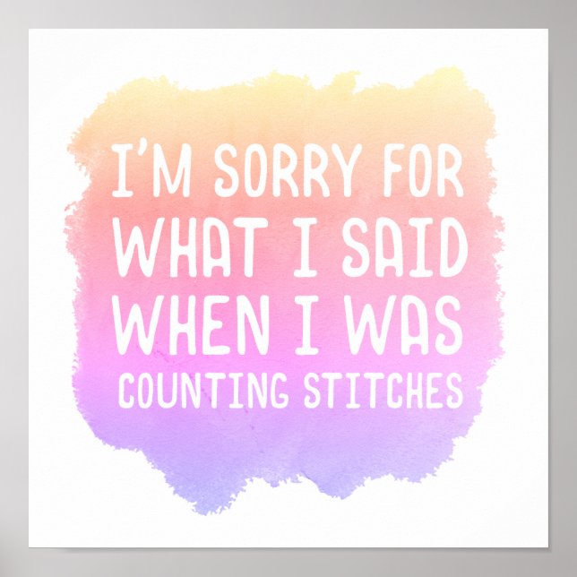 Crochet Knit Counting Stitches Joke Poster (Front)