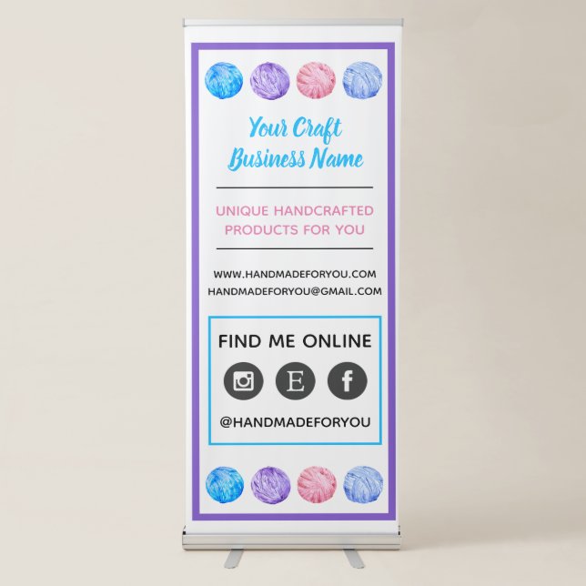 Crochet & Knit Craft Fair Retractable Banner (Front)