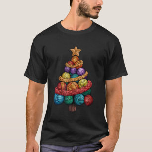 Crochet Knitting Quilter Sewing Balls Yarn Christm T-Shirt