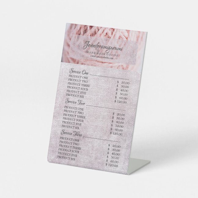Crochet Knitting Yarn Price List Pedestal Sign