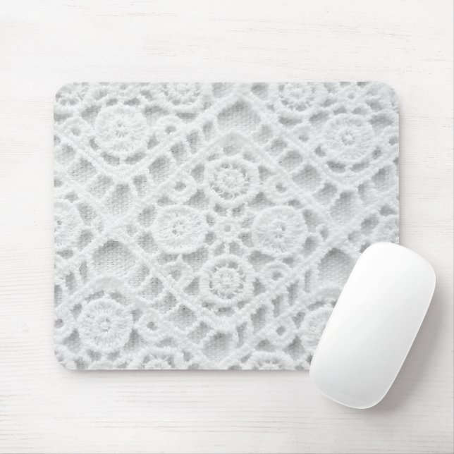 Crochet Lace Pattern Mouse Pad (With Mouse)