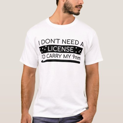 Crochet License To Carry 9mm Funny Quotes Gift T_Shirt