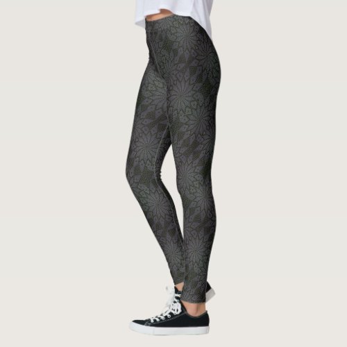 Crochet Look Leggings _ Black _ HAMbyWG