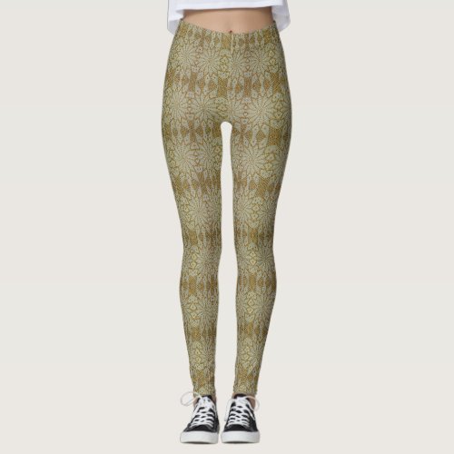 Crochet Look Leggings in Color Pear_ HAMbyWG