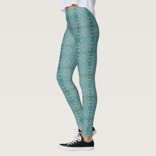 Crochet Look Leggings Teal _ HAMbyWG