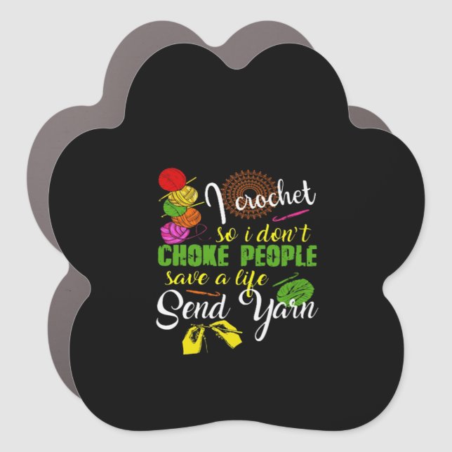 Crochet Lover| I Love Crochetting Car Magnet (Front)