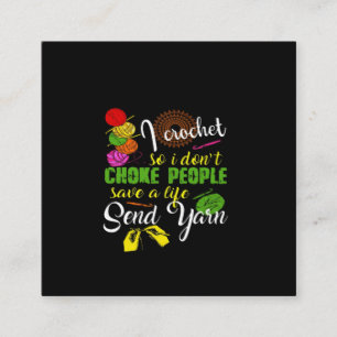Crochet Lover  I Love Crochetting Square Business Card