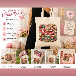 Crochet Lover Tote Bag Cute Yarn Lover Gift Bag
