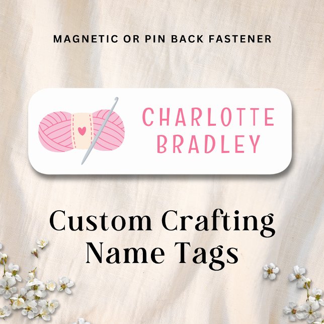 Crochet Modern Crocheting Personalized Business Name Tag (Creator Uploaded)