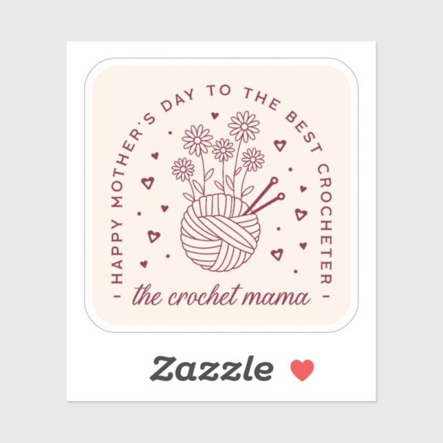 Crochet mom crocheting mama happy mothers day sticker (Sheet)