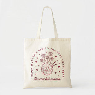 Crochet mom crocheting mama happy mothers day tote bag