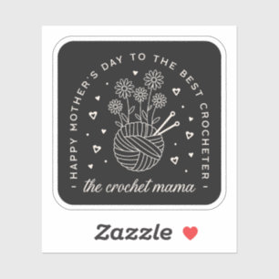 Crochet mom mothers day the best knitting lovers sticker