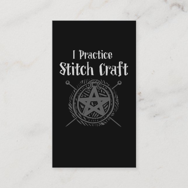 Crochet Mom Witch Occult Crafting Yarn Lover Business Card (Front)