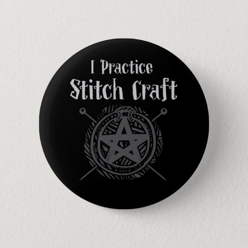 Crochet Mom Witch Occult Crafting Yarn Lover Button