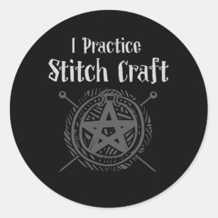 Crochet Mom Witch Occult Crafting Yarn Lover Classic Round Sticker