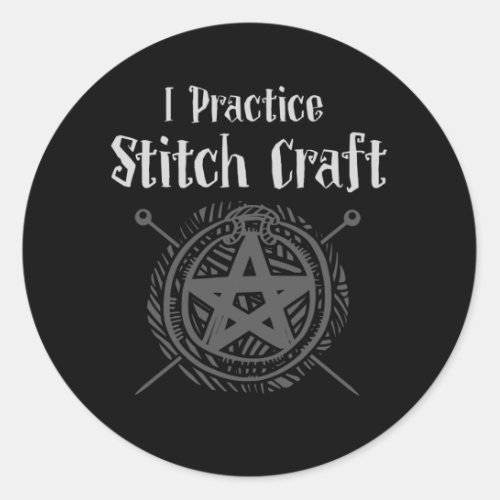 Crochet Mom Witch Occult Crafting Yarn Lover Classic Round Sticker