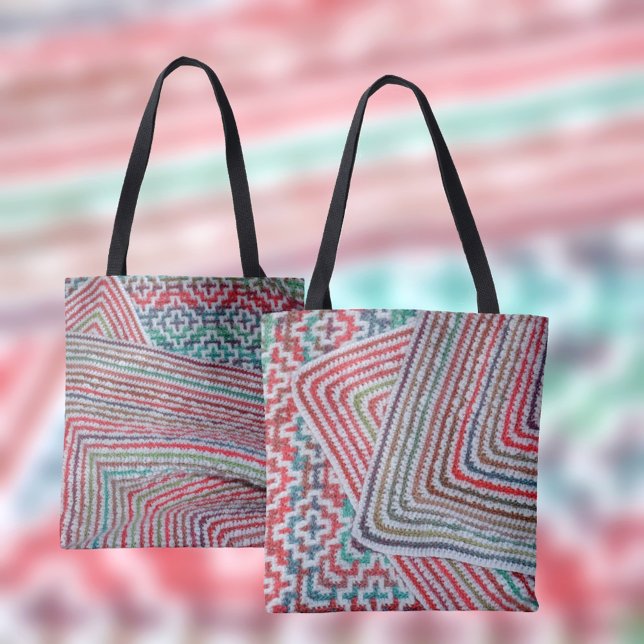 Crochet Multicolored Pattern Tote Bag (Creator Uploaded)