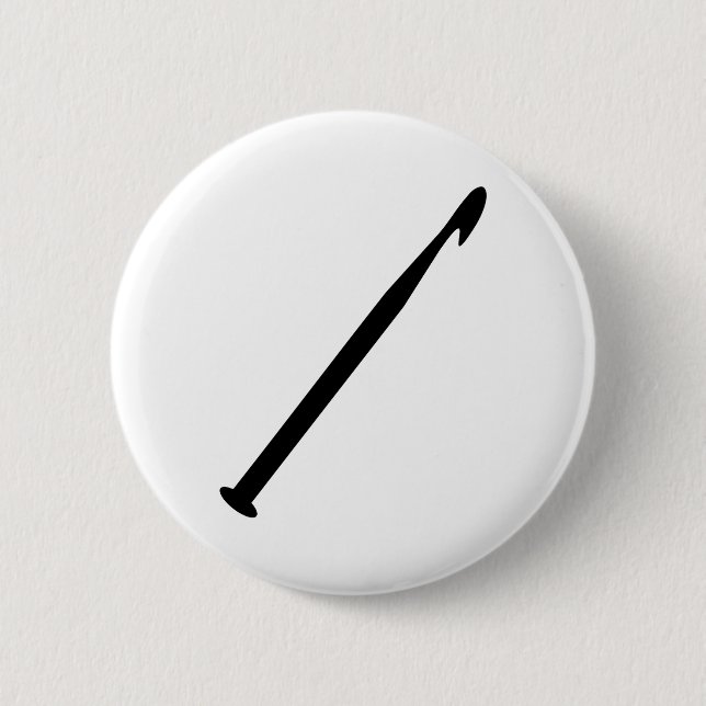 Crochet needle pinback button (Front)