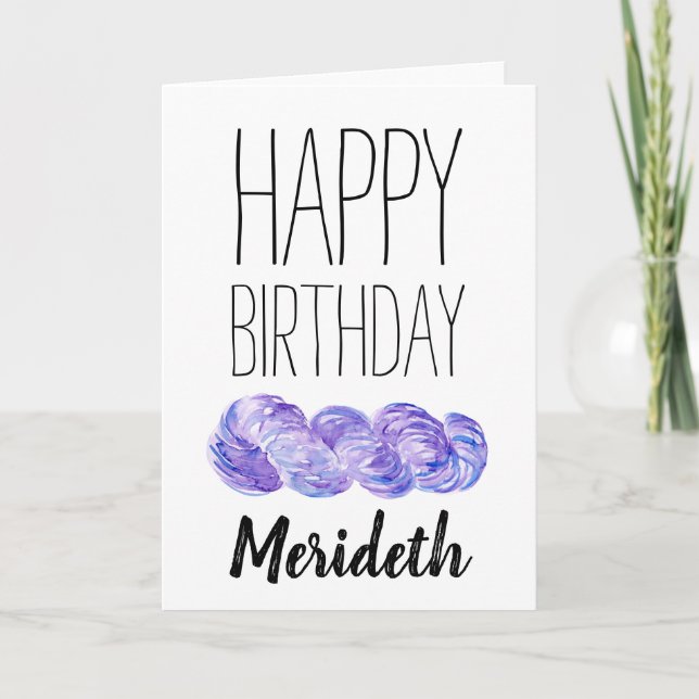 Crochet or Knitting Personalized Birthday Card (Front)