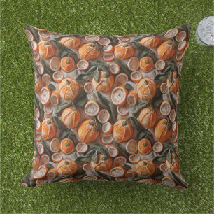Crochet Oranges Citrus Fruit Outdoor Pillow