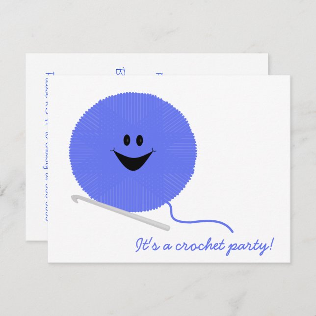 Crochet Party Invitation (Front/Back)
