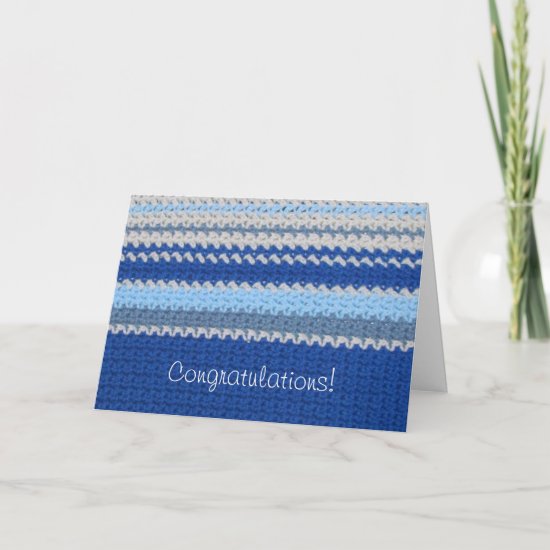 Crochet Pattern - Blue Stripes Card