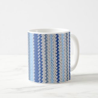 Crochet Pattern - Blue Stripes Coffee Mug