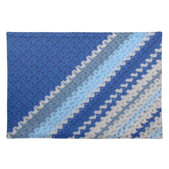 Crochet pattern - blue stripes (diagonal) placemat