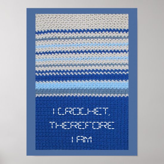 Crochet Pattern - Blue Stripes Poster