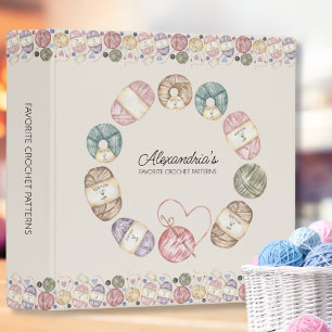 Crochet Pattern Keeper 3 Ring Binder